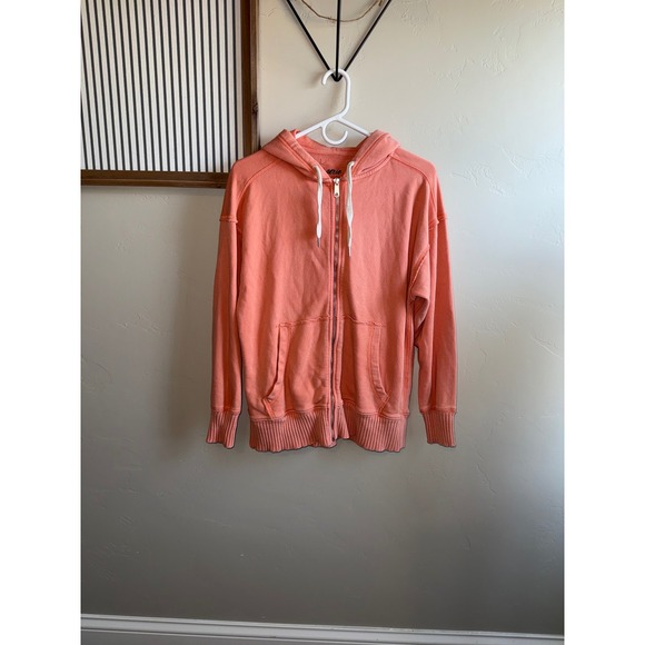 Aerie Oversized Down to Earth Zip Up Hoodie Saturn Peach French Terry XS - Picture 3 of 10